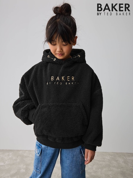 Baker by Ted Baker Back Embroidery Fleece Black Hoodie (F00161) | 50 € - 58 €