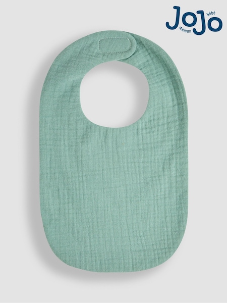 JoJo Maman Bébé Green Baby Muslin Frill Bib (F00188) | €10