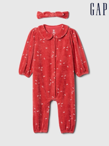 Gap Velour Footless Sleepsuit with Headband (Newborn-24mths) (F00355) | 186 LEI