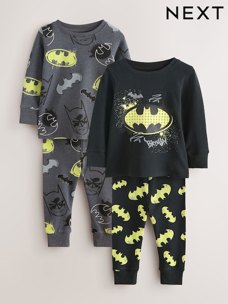 Black Batman License Snuggle Pyjamas 2 Pack (9mths-10yrs) (F00372) | €35 - €42