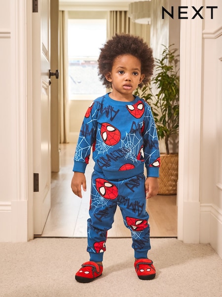 Navy Spiderman Single Cosy Fleece License Pyjamas (12mths-10yrs) (F00376) | €20 - €24