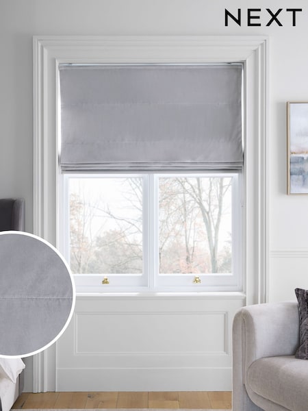 Grey Ready Made Blackout Matte Velvet Roman Blinds (F00387) | €53 - €132