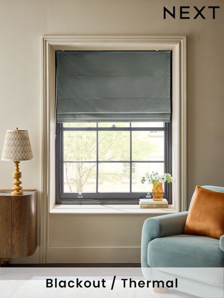 Teal Blue Ready Made Blackout Matte Velvet Roman Blinds (F00388) | €53 - €132