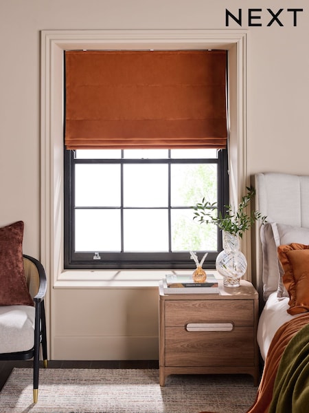 Orange Ready Made Blackout Matte Velvet Roman Blind (F00391) | €53 - €132