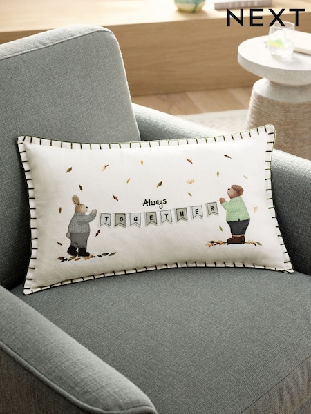 Bertie Bear And Rosie Rabbit Slogan Cushion (F00406) | € 23