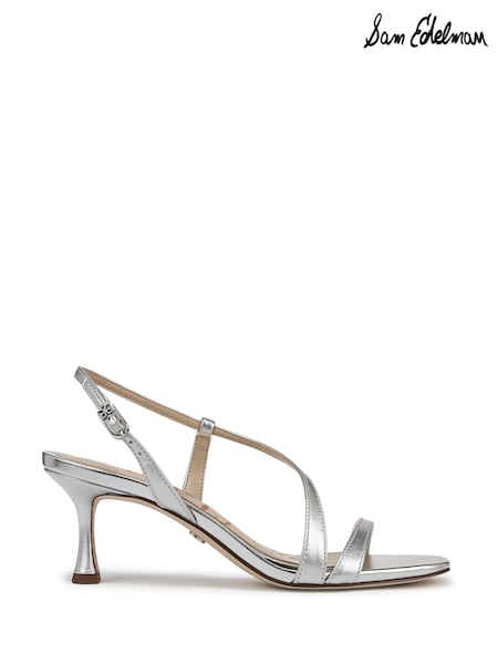 Sam Edelman Silver Prance Kitten Heel Sandals (F00474) | €200