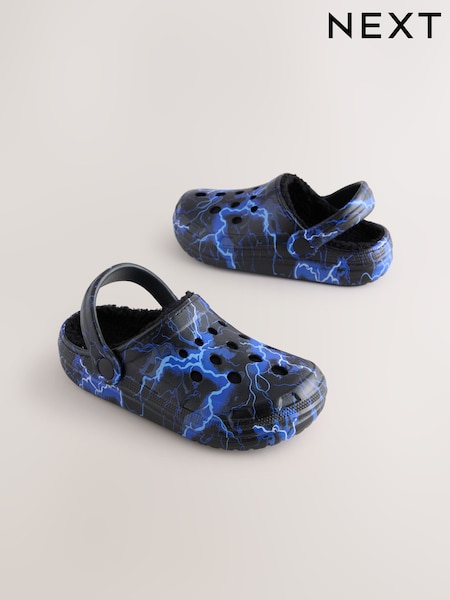 Blue Lightning Warm Lined Slipper Clogs (F00488) | AED66 - AED81