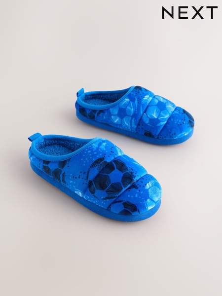 Blue Football Warm Lined Slipper Mules (F00501) | AED56 - AED71