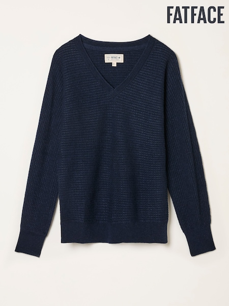 Marinha escura - FatFace Batwing Knitted Jumper (F00543) | R$ 515