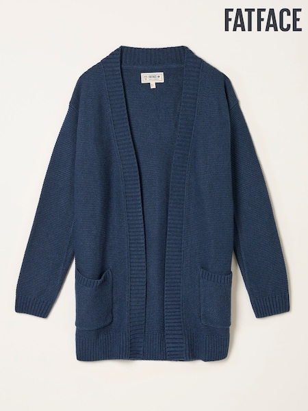 Azul marino - FatFace Longline Knitted Cardigan (F00549) | 76 €