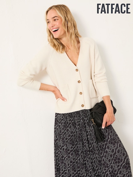 Blanco tiz - FatFace V Neck Knitted Cardigan (F00554) | 76 €