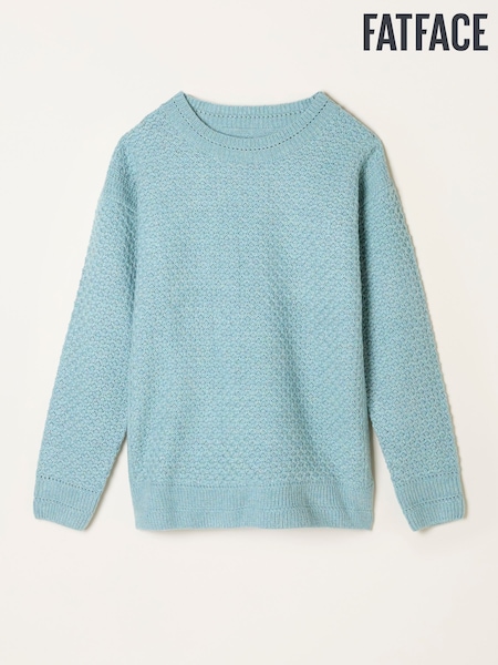 Ovo de pato azul - FatFace Textured Knitted Jumper (F00556) | R$ 490