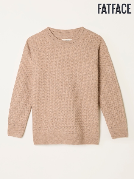 Natural escuro - FatFace Textured Knitted Jumper (F00562) | R$ 490