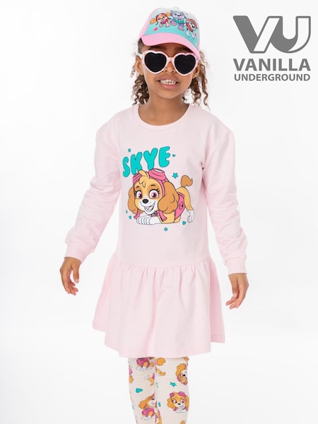Vanilla Underground Pink 100% Cotton Paw Patrol Girls Dress and Leggings Set (F00662) | AED145