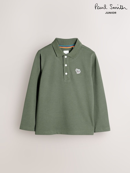 Paul Smith Junior Boys Long Sleeve Zebra Print Polo Shirt (F00720) | 68 €