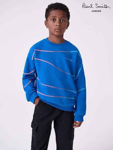 Paul Smith Junior Blue Script Sweatshirt (F00722) | ‏342 د.إ.‏