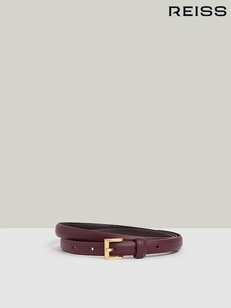 Oxblod - Reiss Holly Leather Skinny Belt (F00788) | kr800