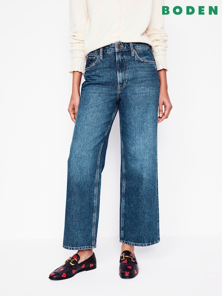 Boden Blue High Rise Straight Crop Jeans (F00790) | €140