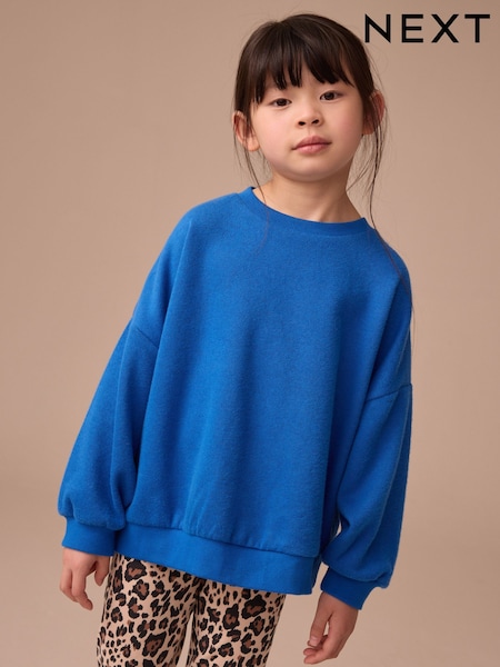 Blue Oversized Cosy Rib Sweatshirt (3-16yrs) (F01220) | AED41 - AED56