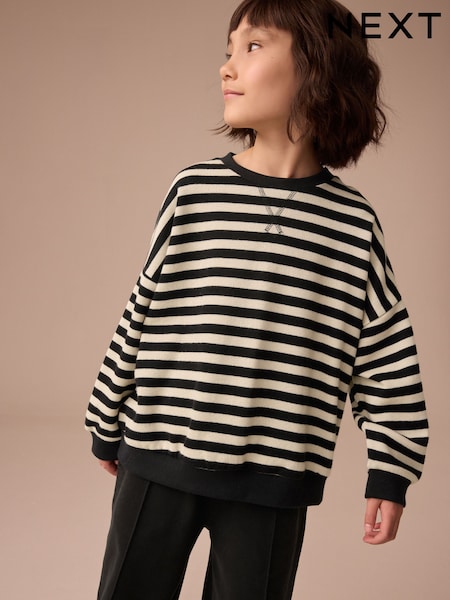 Monochrome Oversized Cosy Rib Sweatshirt (3-16yrs) (F01223) | AED46 - AED61