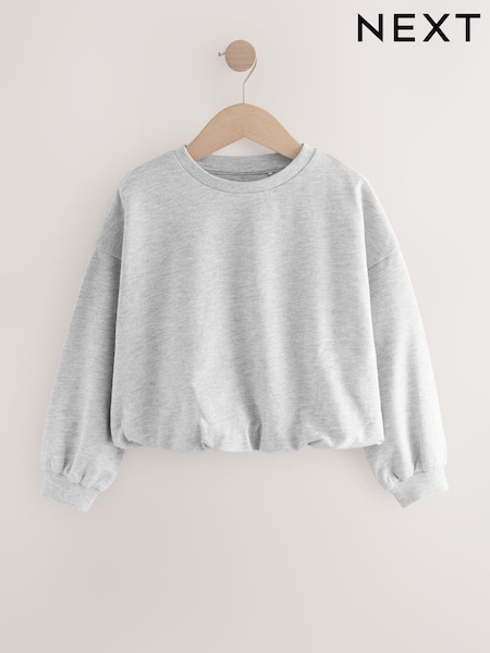 Grey Boxy Bubble Hem Sweatshirt (3-16yrs) (F01226) | €9 - €13