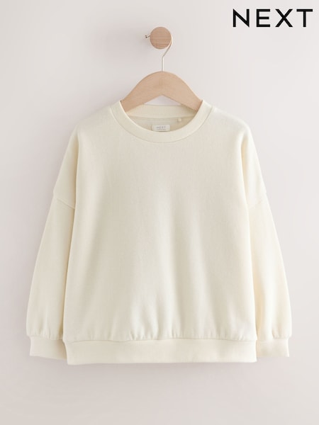 White Oversized Cosy Rib Sweatshirt (3-16yrs) (F01275) | €12 - €17