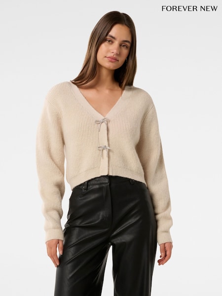 Forever New Dana Bow Detail Fluffy Cardigan (F01310) | € 64