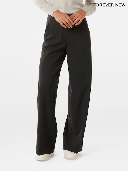 Forever New Black Frieda High Waist Wide Leg Trousers (F01311) | €77