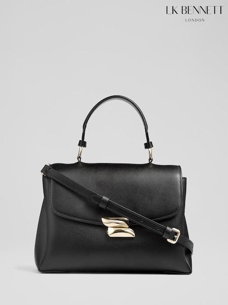 LK Bennett Black Darcie Leather Top Handle Cross-Body (F01450) | ₪1,252