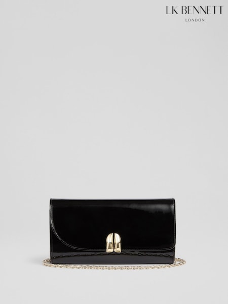 Lk Bennett Florence Patent Curve Flap Clutch Bag (F01455) | 310 €