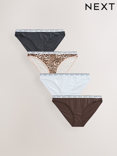 Leopard Printti; kuvio - Logo Knickers 4 Pack (F01466) | €24