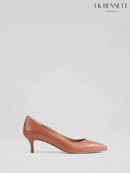 LK Bennett Audrey Nappa Leather Kitten Heel Courts (F01472) | 305 €