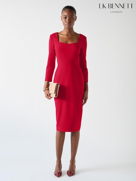 Lk Bennett Altyn Crepe Shaped Seam Fitted Crepe Dress (F01486) | €471