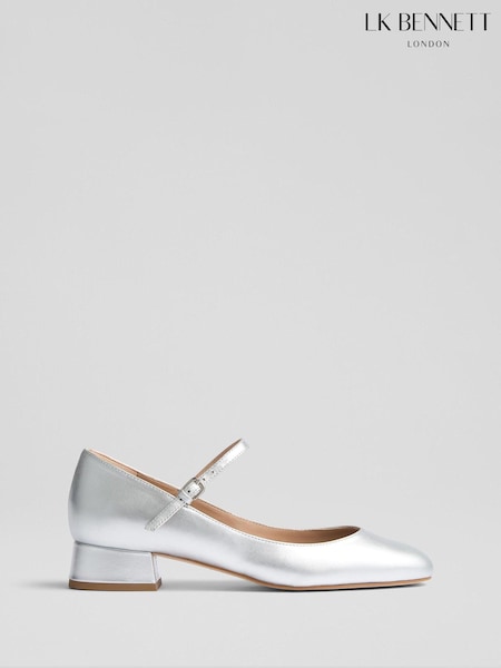 LK Bennett Metallic Beatrix Low Block Mary Jane (F01508) | 690 QAR