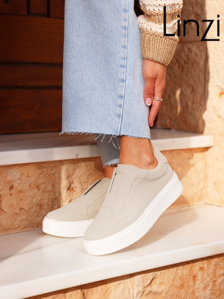 Бежевый - Linzi Henley Flatform Slip-On Trainers (F01533) | €53