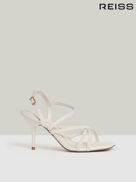 Reiss Elise Leather Beaded-Strap Stiletto Sandals (F01543) | 1,551 LEI