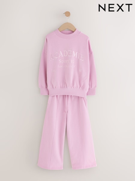 Slogan rose - Sweatshirt And Wide Leg Joggers Set (3-16yrs) (F01804) | € 22 - 29 €