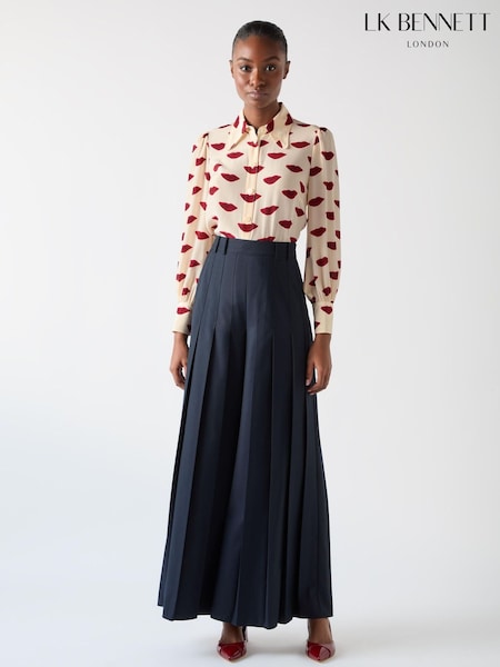 LK Bennett Red Sonya Silk Lips Print Silk Blouse (F01902) | 14,960 UAH
