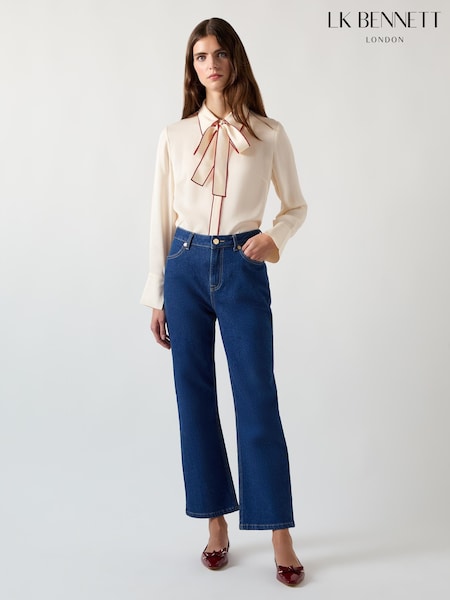 LK Bennett Elisa Viscose Crepe Blouse With Satin Stitch Edge (F01910) | 1,333 LEI