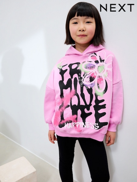 Pink Graffiti Hoodie (3-16yrs) (F01943) | AED81 - AED107