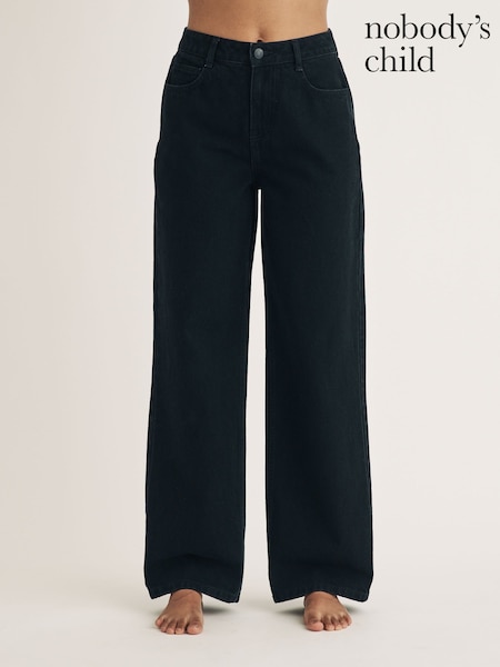 Nobodys Child Black Wide Leg Jean - Regular (F01980) | €87