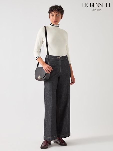 LK Bennett Cream Ethel Zig Zag Fine Merino Sweater (F02000) | €157
