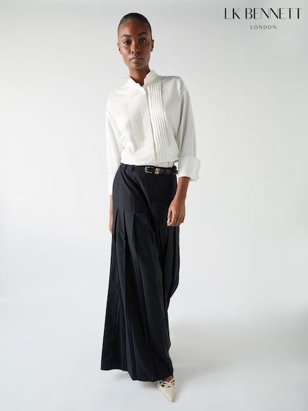 LK Bennett Colette Maxi Pleated Trousers (F02021) | €330
