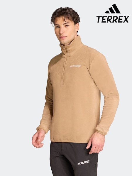 adidas Brown Multi Essentials 1/2 Zip Fleece Jacket (F02046) | R$ 345