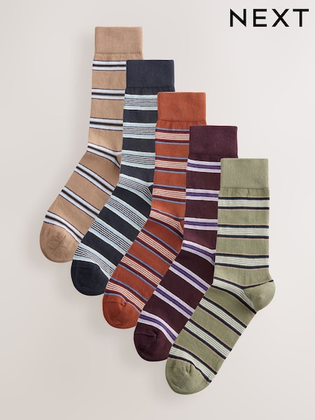 Blue/Green/Orange Pattern Socks 5 Pack (F02050) | €18