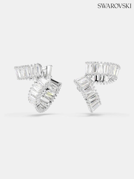 Swarovski Silver Tone x Ariana Grande Rhodium Plated Baguette Cut Ear Cuffs (F02084) | €190