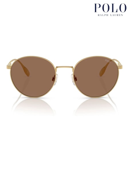 Polo Ralph Lauren Gold Ph3158 Round Sunglasses (F02117) | €212