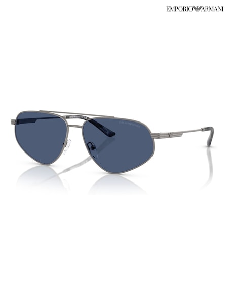 Emporio Armani Grey Ea2156 Pilot Sunglasses (F02125) | AZN 391