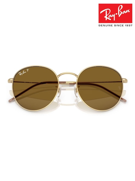 Ray Ban Gold Round Reverse Phantos Sunglasses (F02157) | €259