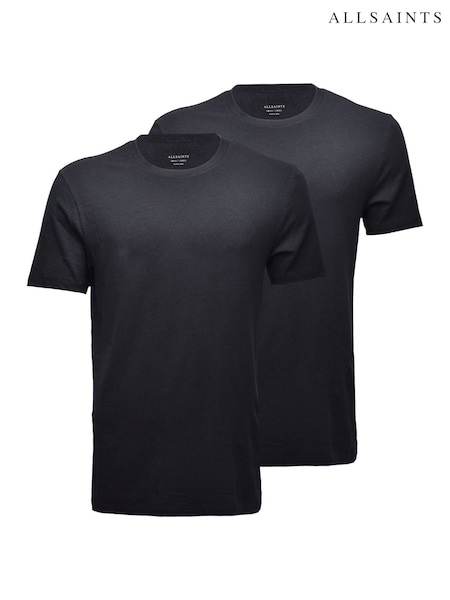 AllSaints Black 100% Cotton Crew Neck T-Shirts 2 Pack (F02189) | R$ 385